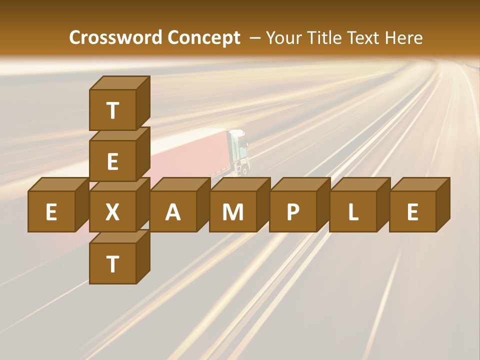 A Truck Driving Down A Highway With A Blurry Background PowerPoint Template