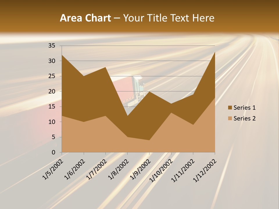 A Truck Driving Down A Highway With A Blurry Background PowerPoint Template