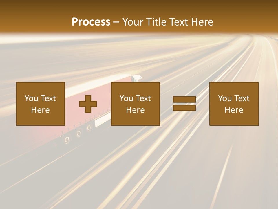 A Truck Driving Down A Highway With A Blurry Background PowerPoint Template