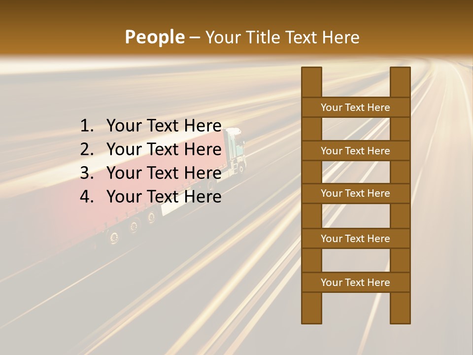 A Truck Driving Down A Highway With A Blurry Background PowerPoint Template