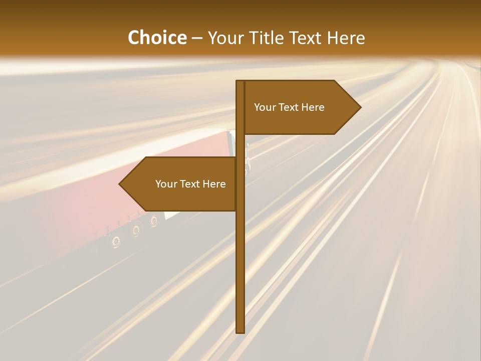 A Truck Driving Down A Highway With A Blurry Background PowerPoint Template