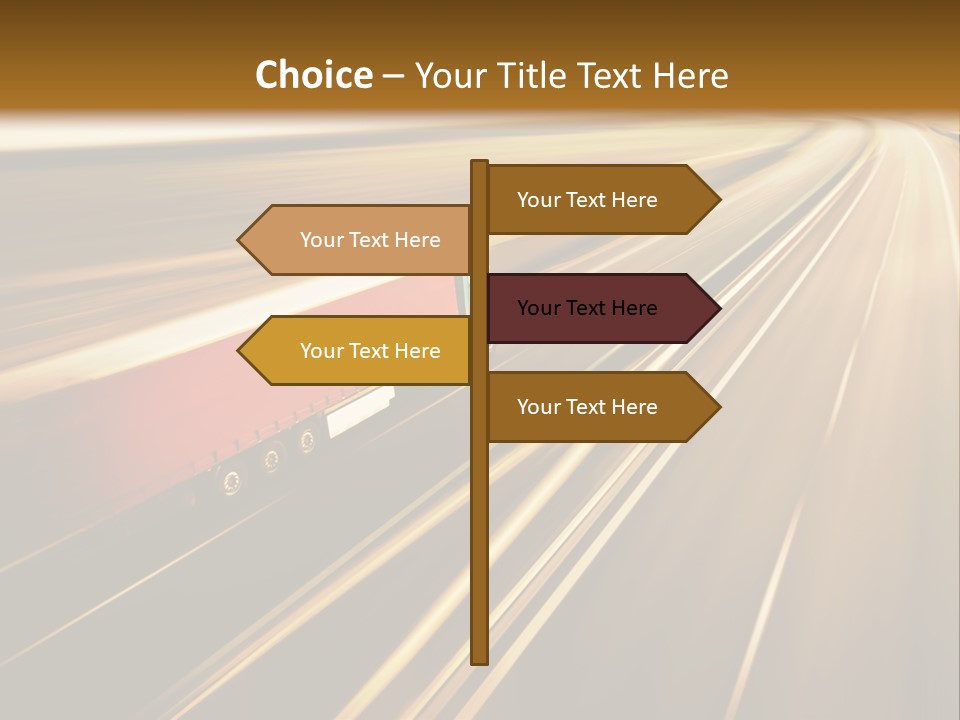 A Truck Driving Down A Highway With A Blurry Background PowerPoint Template