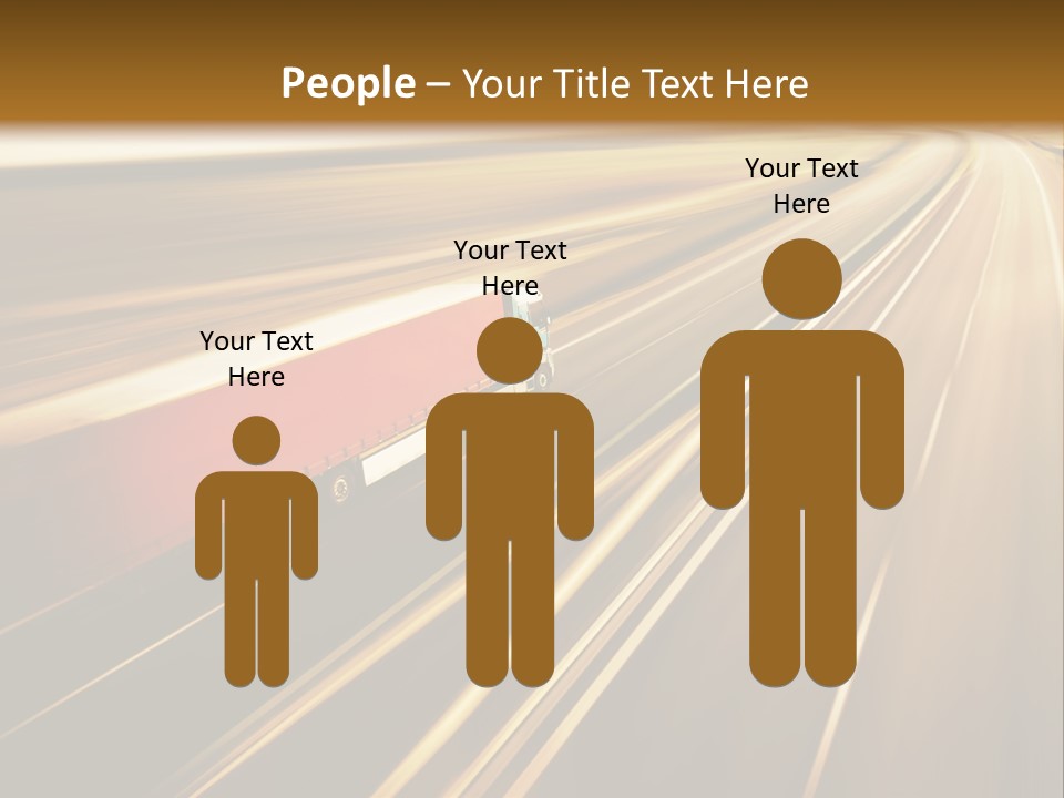 A Truck Driving Down A Highway With A Blurry Background PowerPoint Template