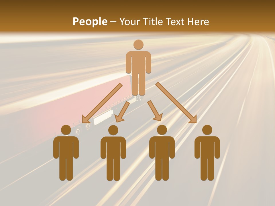 A Truck Driving Down A Highway With A Blurry Background PowerPoint Template