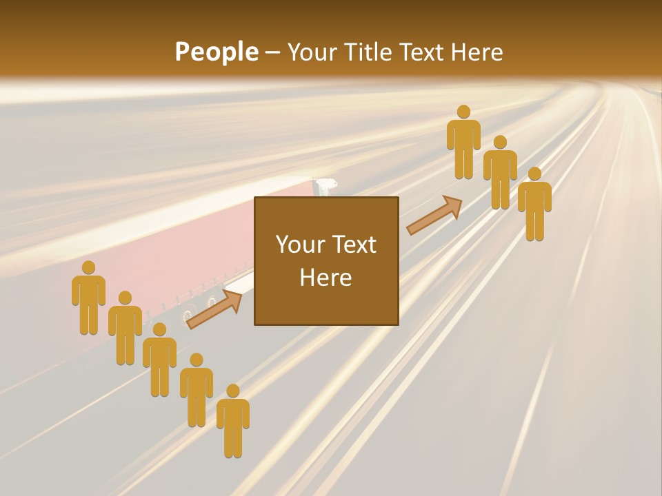 A Truck Driving Down A Highway With A Blurry Background PowerPoint Template