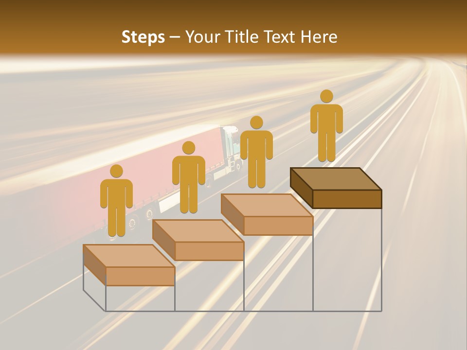 A Truck Driving Down A Highway With A Blurry Background PowerPoint Template