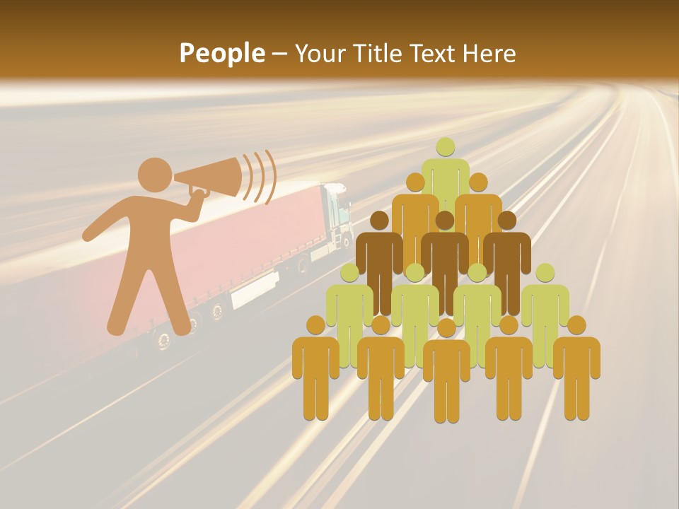 A Truck Driving Down A Highway With A Blurry Background PowerPoint Template