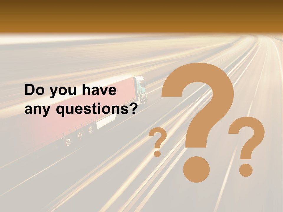 A Truck Driving Down A Highway With A Blurry Background PowerPoint Template