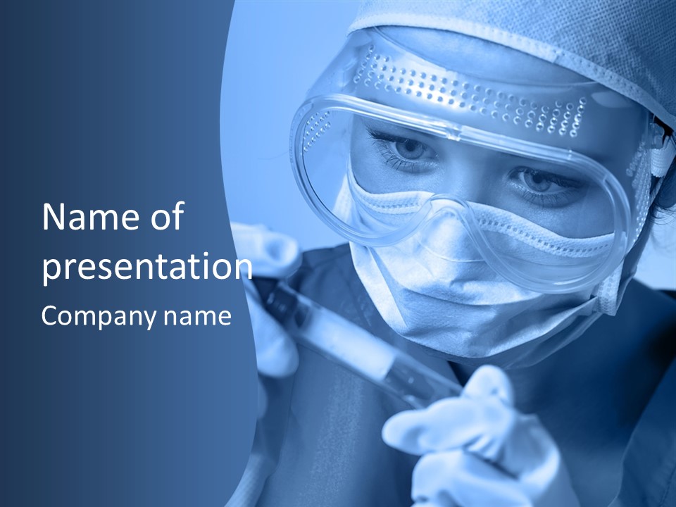 A Woman In A Mask And Goggles Holding A Pipe PowerPoint Template
