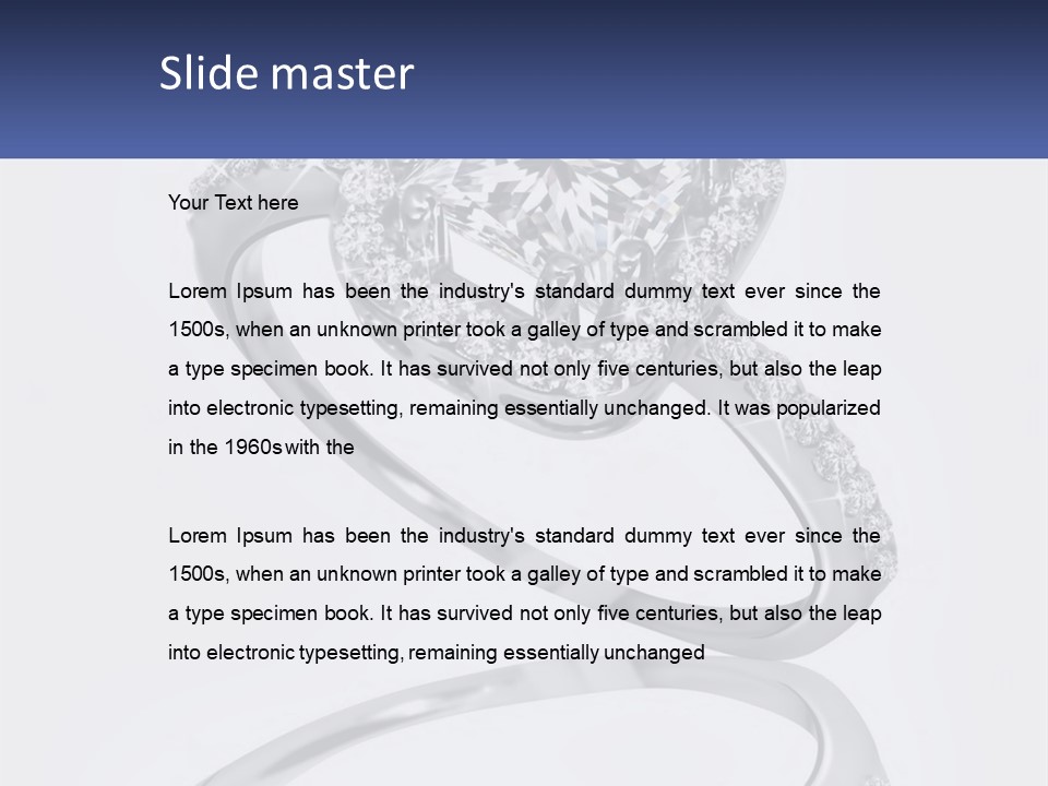 A Diamond Ring With A Name Tag On It PowerPoint Template