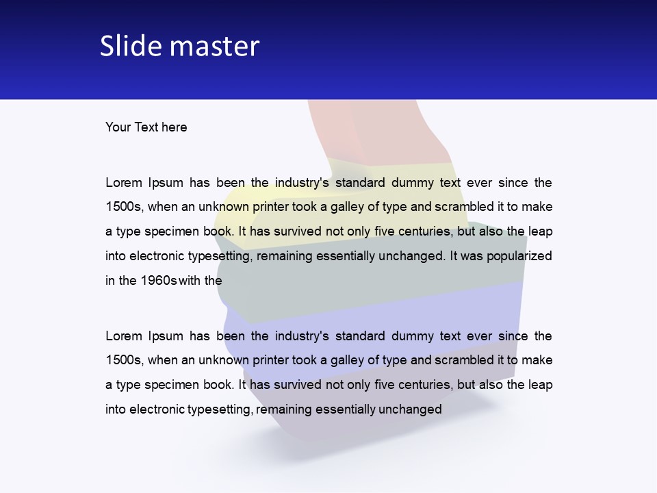 A 3D Image Of A Rainbow Colored Finger PowerPoint Template