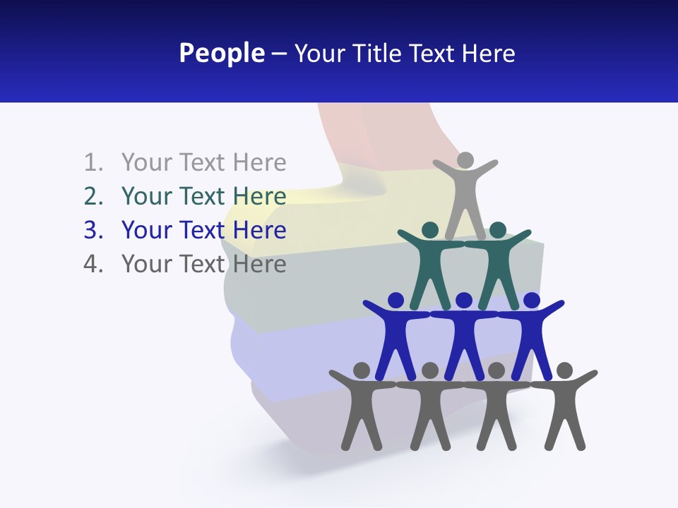 A 3D Image Of A Rainbow Colored Finger PowerPoint Template