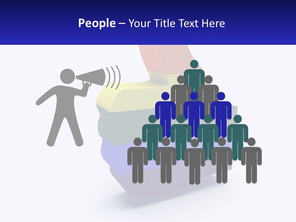 A 3D Image Of A Rainbow Colored Finger PowerPoint Template