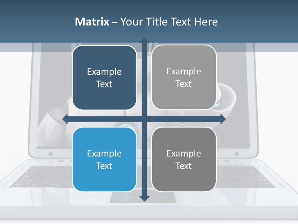 A Laptop With A Robot On The Screen PowerPoint Template