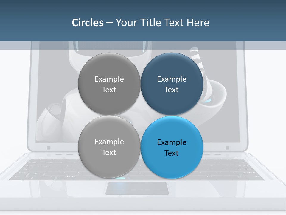 A Laptop With A Robot On The Screen PowerPoint Template