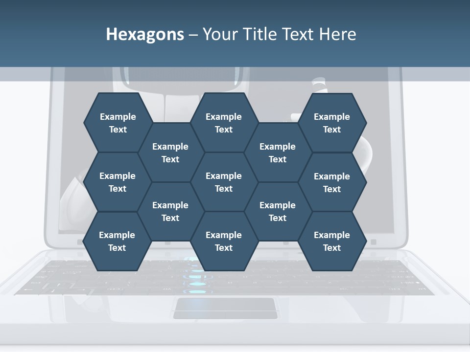 A Laptop With A Robot On The Screen PowerPoint Template