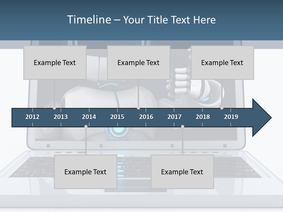 A Laptop With A Robot On The Screen PowerPoint Template