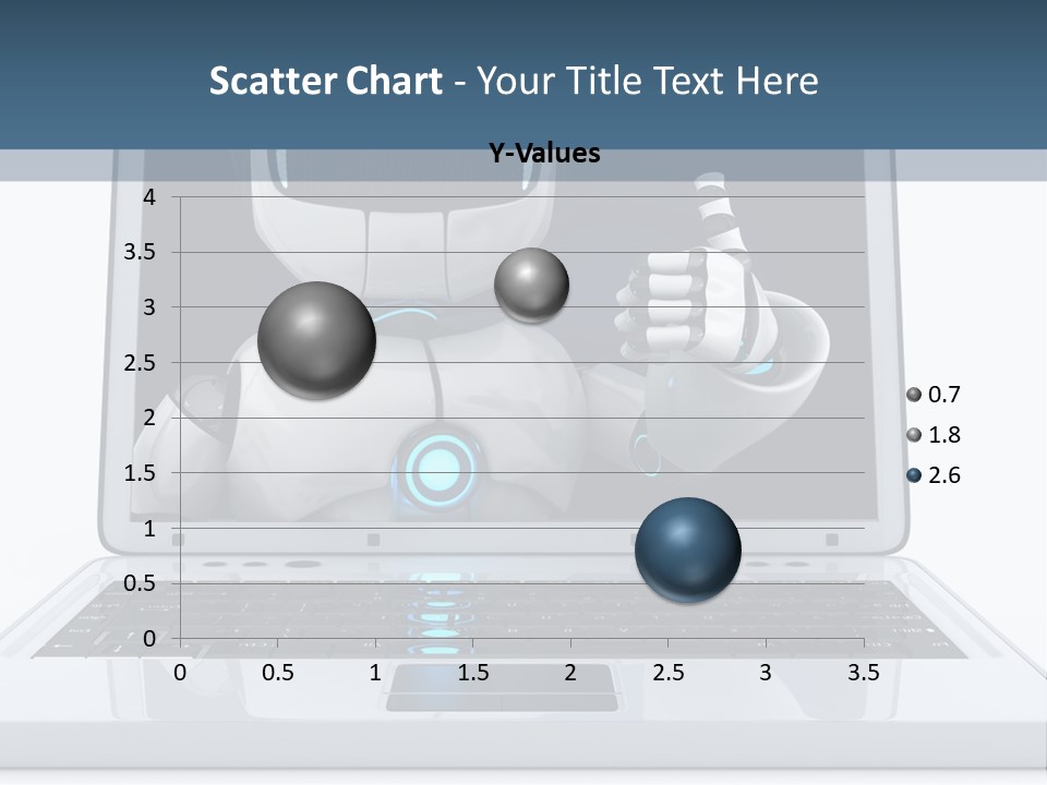 A Laptop With A Robot On The Screen PowerPoint Template