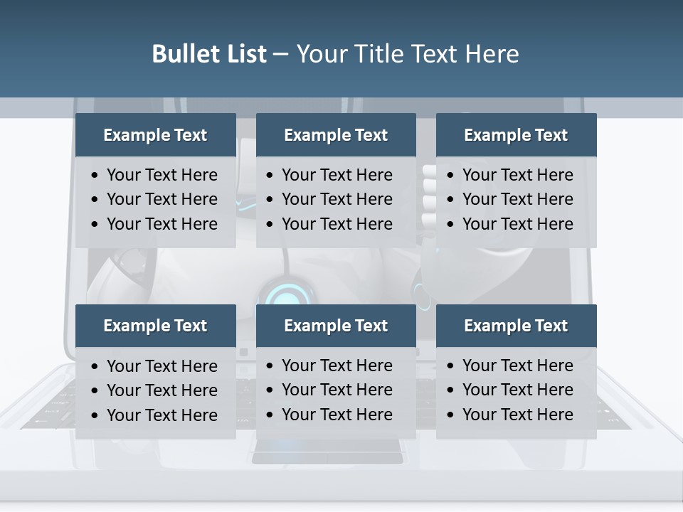 A Laptop With A Robot On The Screen PowerPoint Template