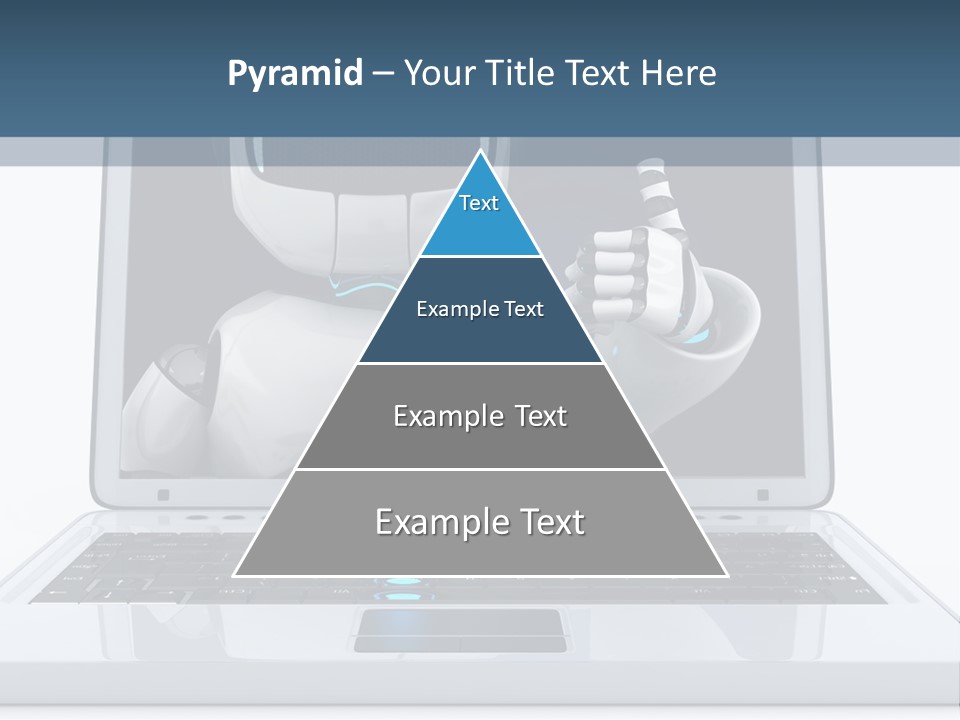 A Laptop With A Robot On The Screen PowerPoint Template