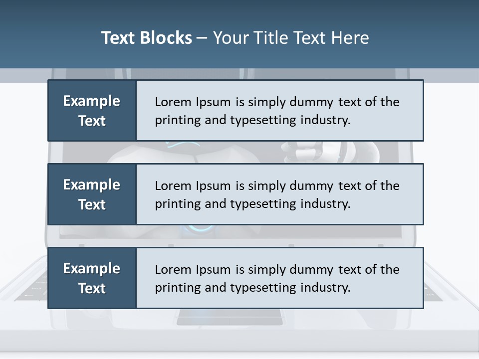 A Laptop With A Robot On The Screen PowerPoint Template