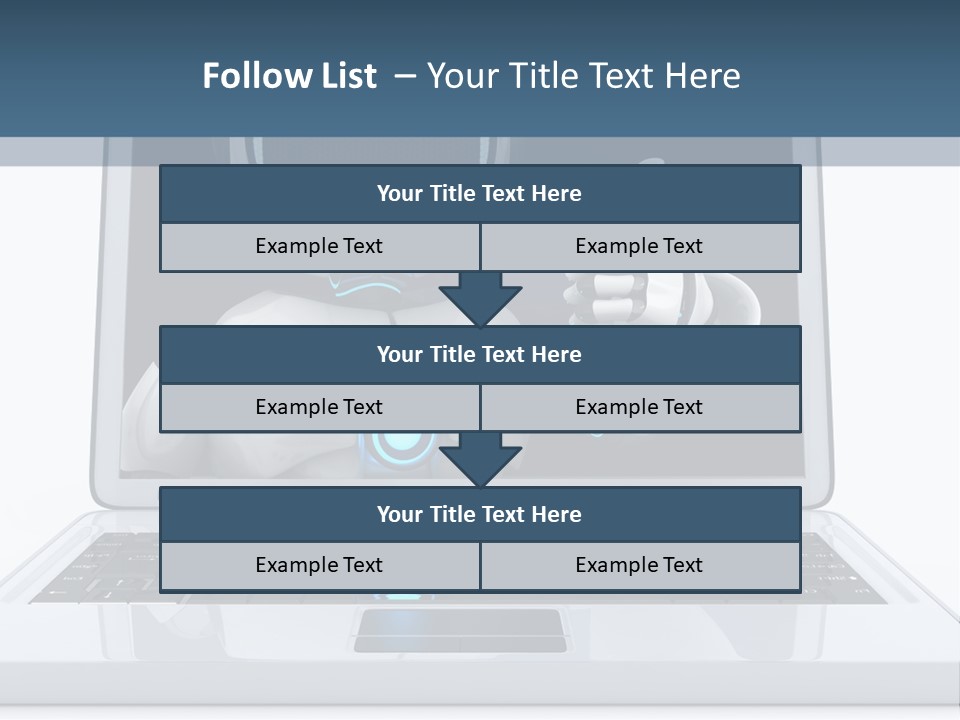 A Laptop With A Robot On The Screen PowerPoint Template