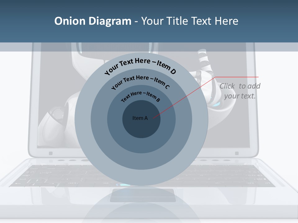 A Laptop With A Robot On The Screen PowerPoint Template