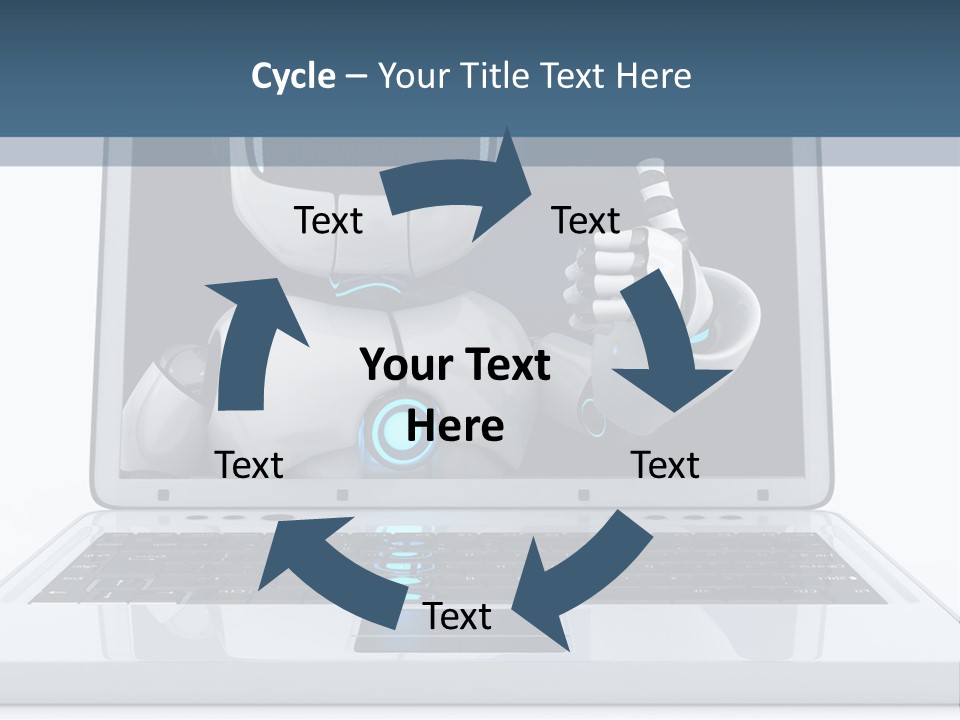 A Laptop With A Robot On The Screen PowerPoint Template