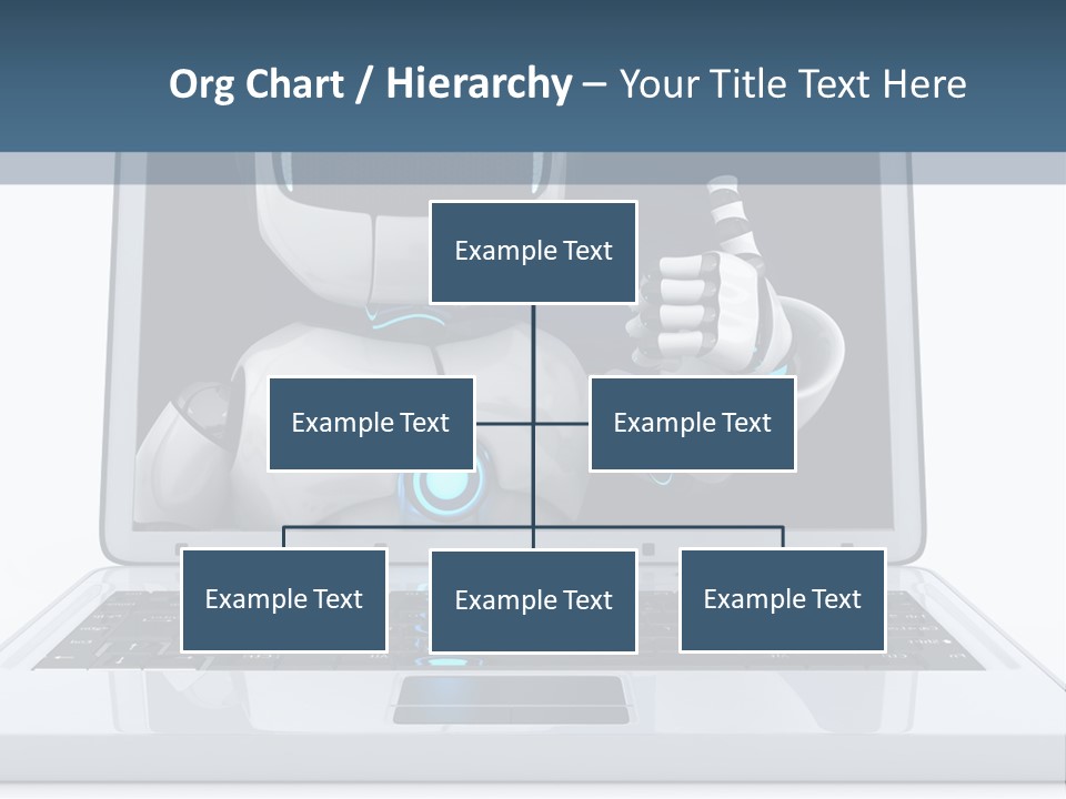 A Laptop With A Robot On The Screen PowerPoint Template