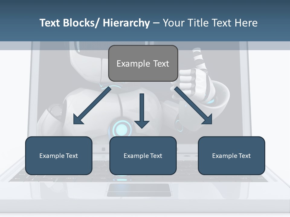 A Laptop With A Robot On The Screen PowerPoint Template