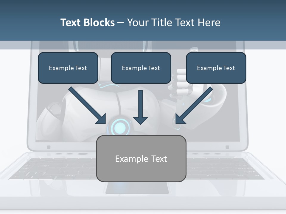A Laptop With A Robot On The Screen PowerPoint Template