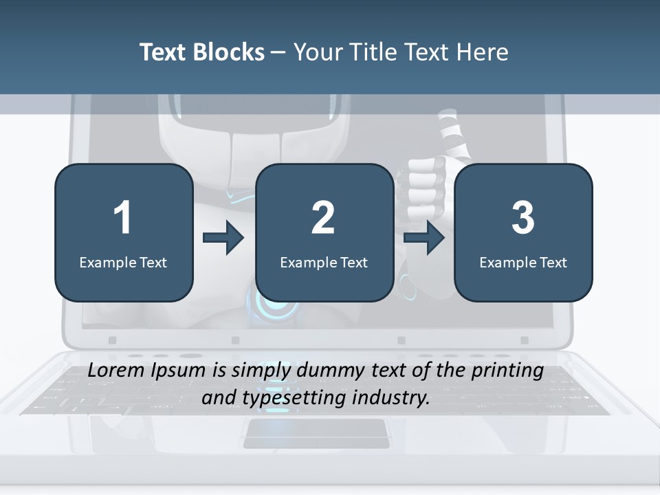 A Laptop With A Robot On The Screen PowerPoint Template