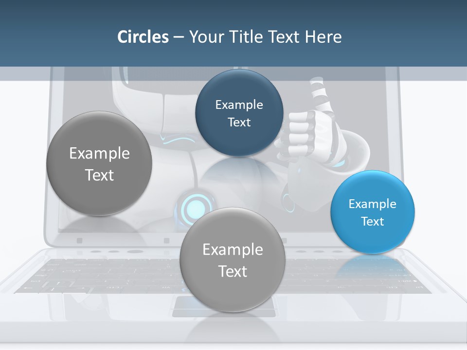 A Laptop With A Robot On The Screen PowerPoint Template