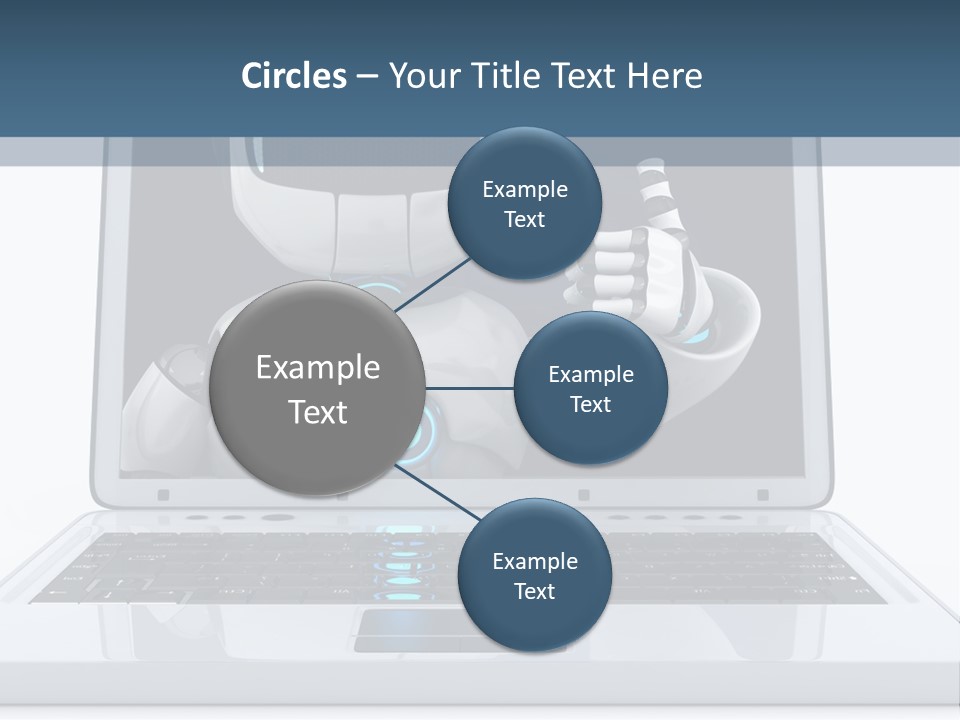 A Laptop With A Robot On The Screen PowerPoint Template