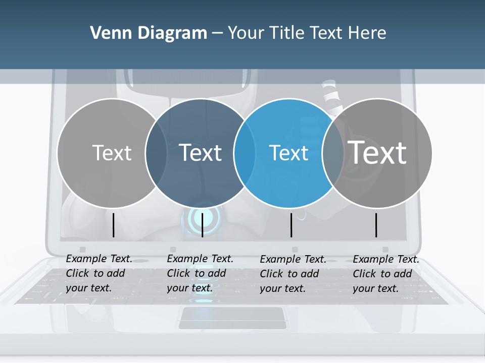 A Laptop With A Robot On The Screen PowerPoint Template