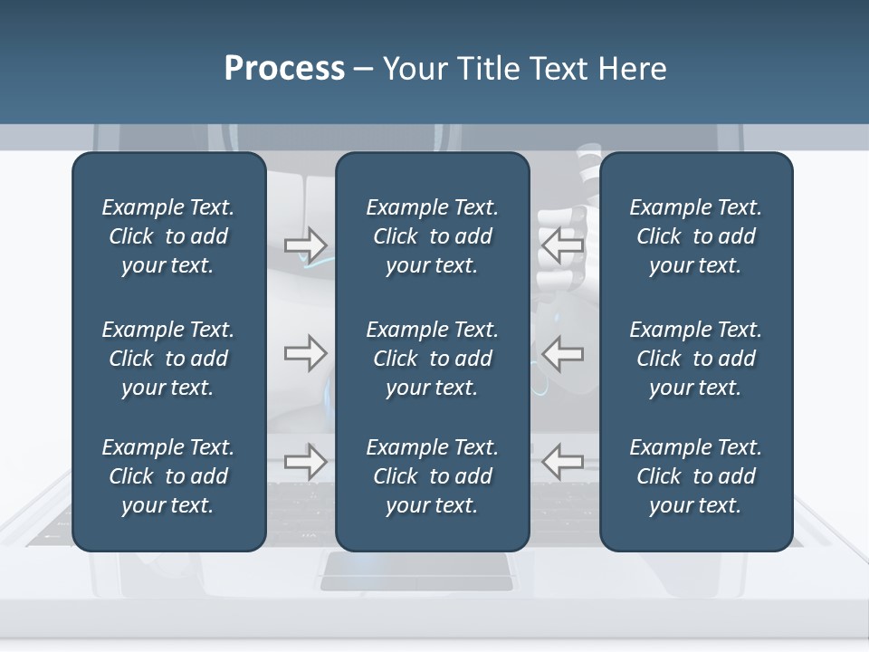 A Laptop With A Robot On The Screen PowerPoint Template