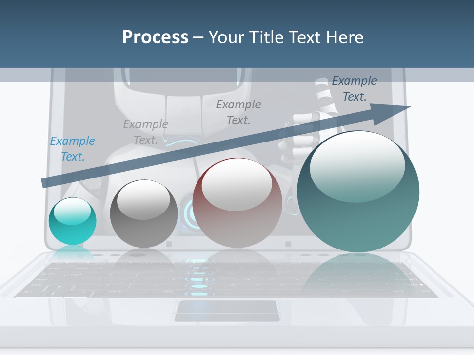 A Laptop With A Robot On The Screen PowerPoint Template