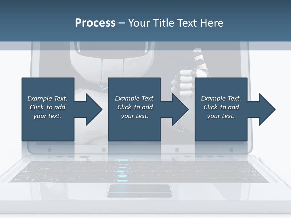 A Laptop With A Robot On The Screen PowerPoint Template