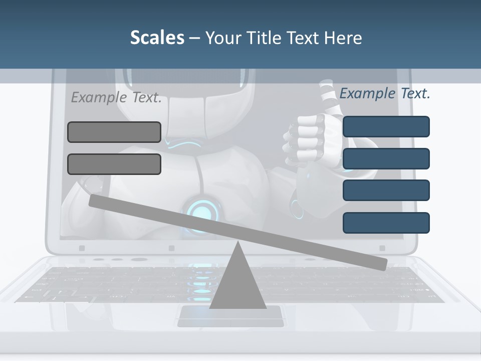 A Laptop With A Robot On The Screen PowerPoint Template