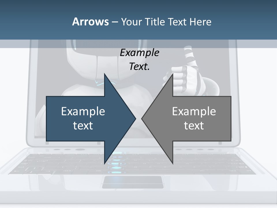 A Laptop With A Robot On The Screen PowerPoint Template