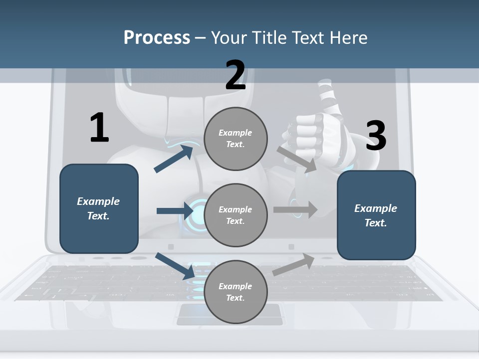A Laptop With A Robot On The Screen PowerPoint Template