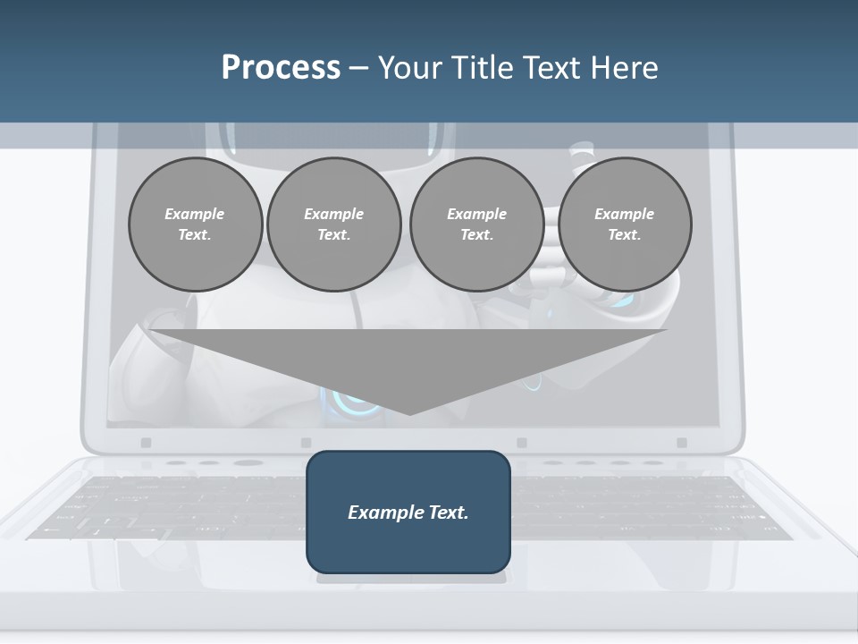 A Laptop With A Robot On The Screen PowerPoint Template