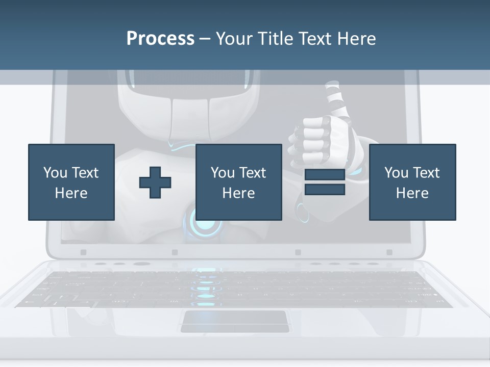 A Laptop With A Robot On The Screen PowerPoint Template