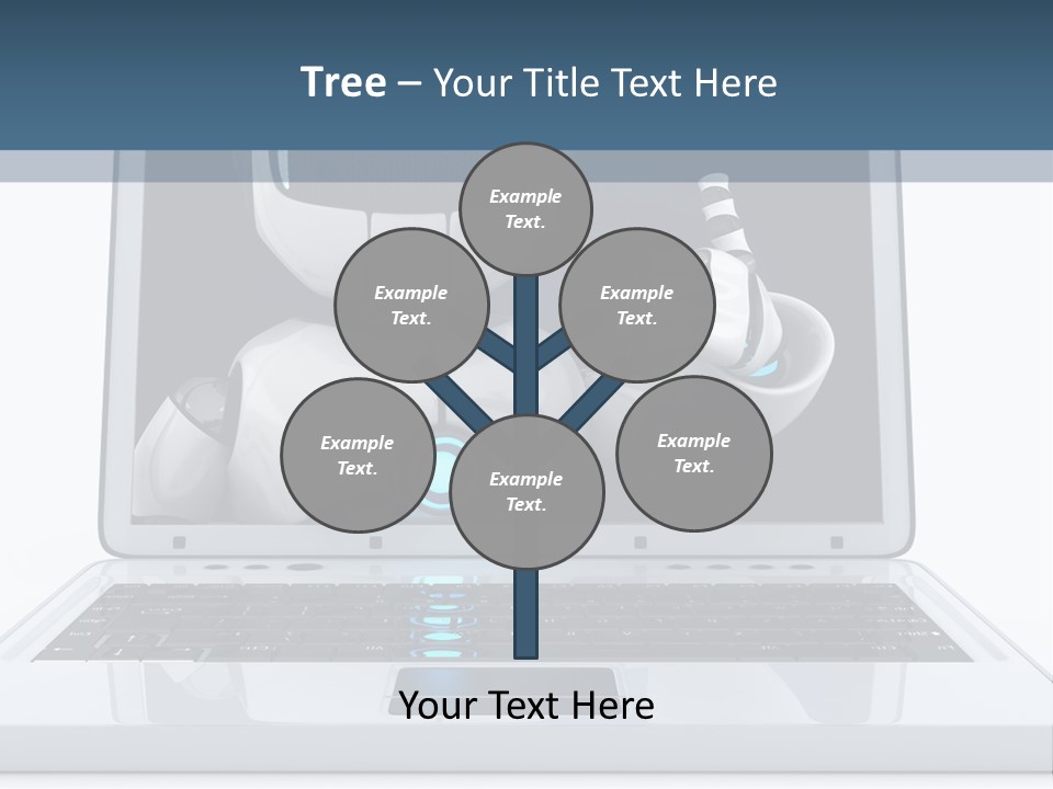 A Laptop With A Robot On The Screen PowerPoint Template