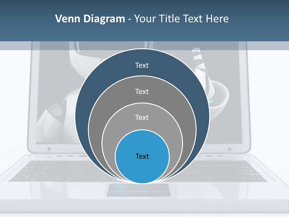 A Laptop With A Robot On The Screen PowerPoint Template