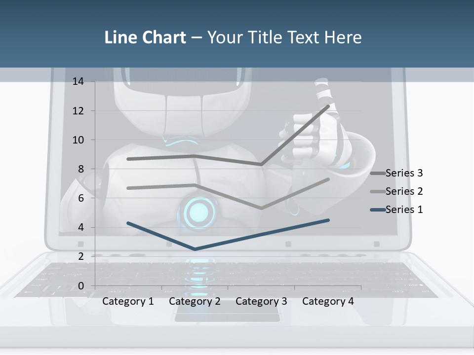 A Laptop With A Robot On The Screen PowerPoint Template