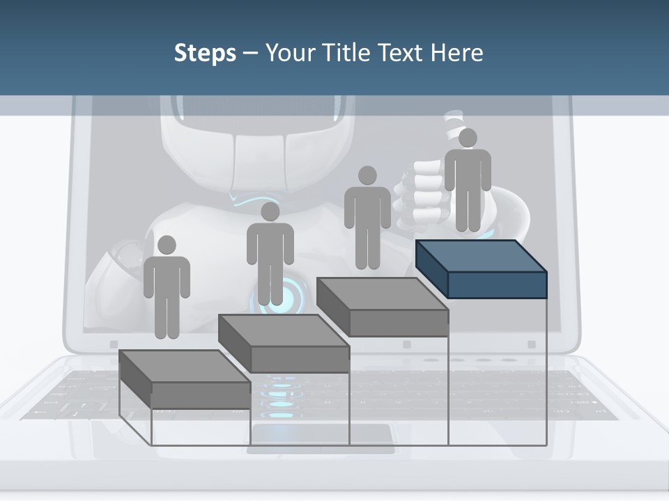 A Laptop With A Robot On The Screen PowerPoint Template