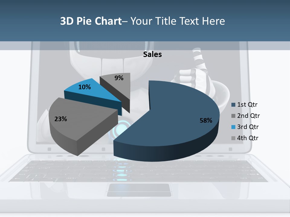 A Laptop With A Robot On The Screen PowerPoint Template