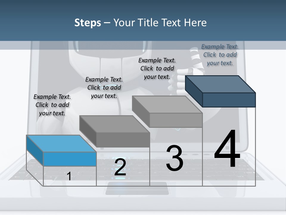 A Laptop With A Robot On The Screen PowerPoint Template