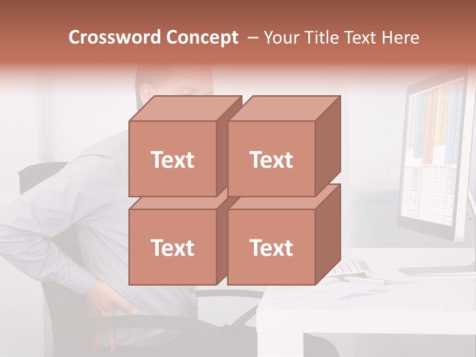 A Man Sitting At A Desk Using A Computer PowerPoint Template